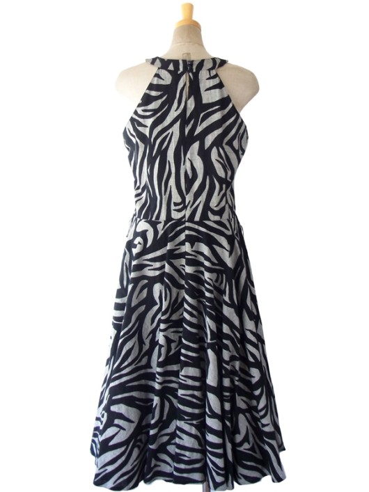 【送料無料】ロンドン買い付け 60年代製 上品グレイ X ブラック エレガントシルエット ヴィンテージ ドレス 15BS220【ヨーロッパ古着】