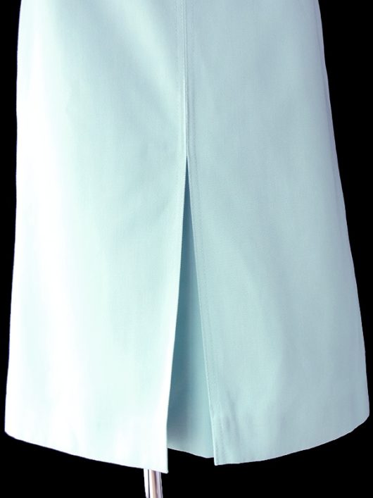 【ヨーロッパ古着】70年代西ドイツ製 水色 X フラップ付きポケット ボックスプリーツ スカート 19OM132【おとなかわいい】